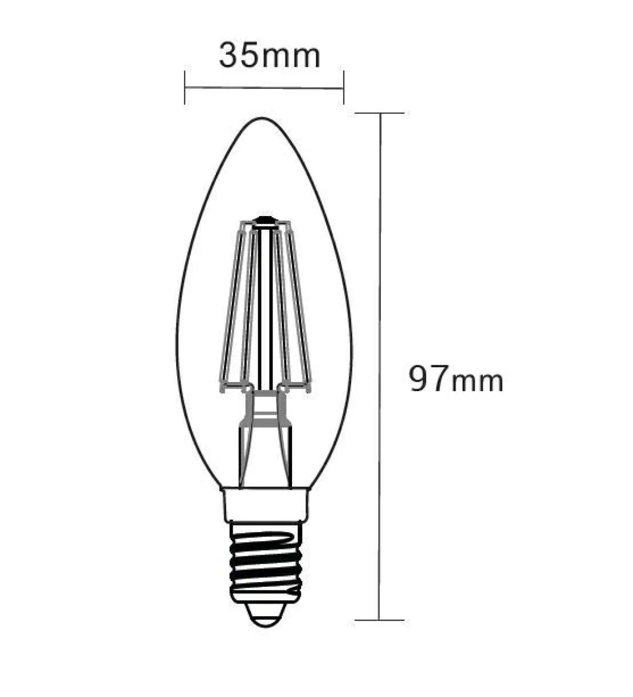 Żarówka LED E14 4W barwa ciepła ORO-E14-C35-FL-CLARO-4W