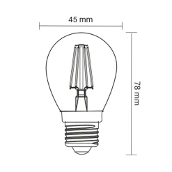 Żarówka LED E27 4W barwa ciepła ORO-E27-G45-FL-CLARO-4W-WW