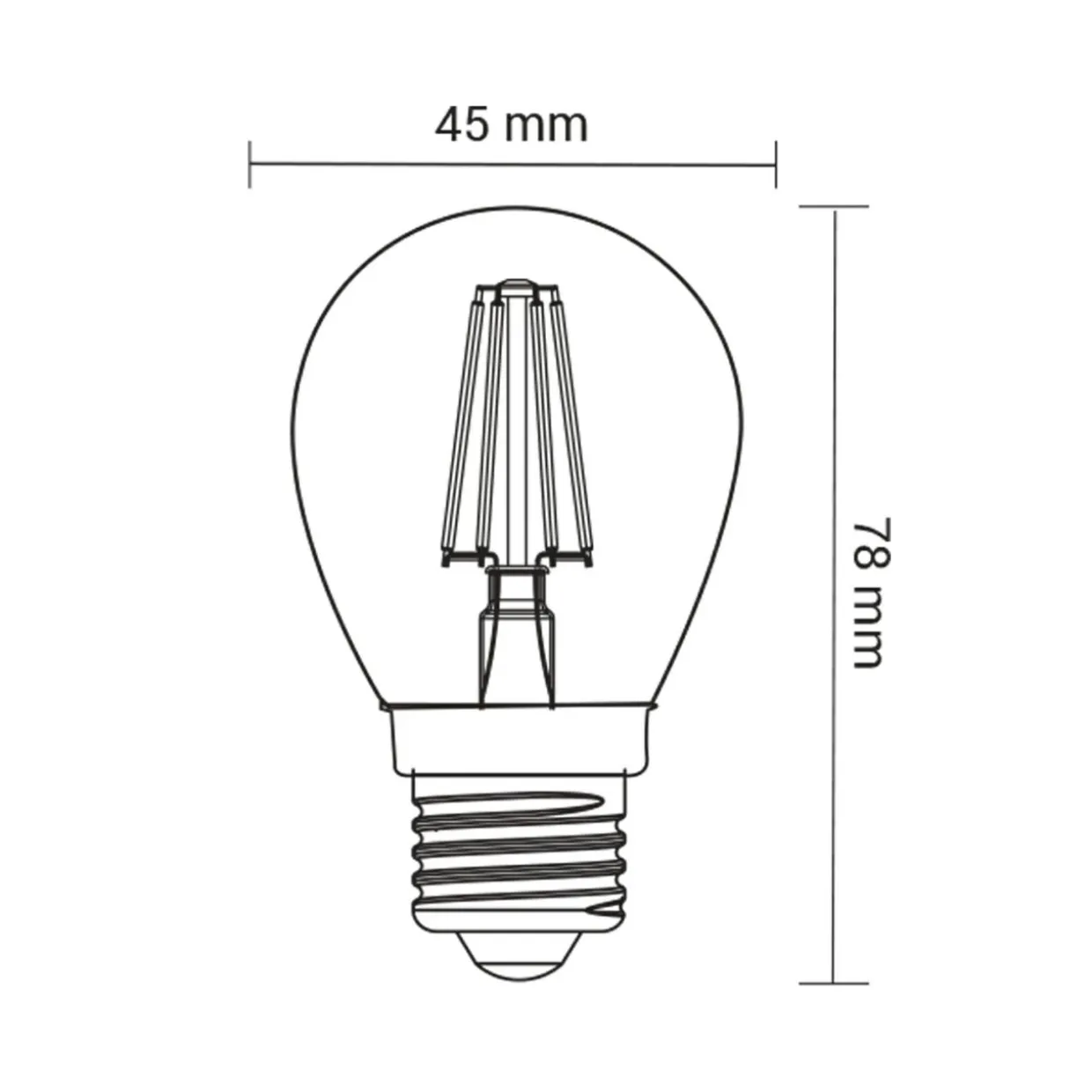 Żarówka LED E27 4W barwa ciepła ORO-E27-G45-FL-CLARO-4W-WW