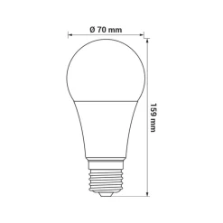 Żarówka LED E27 19W barwa ciepła ORO-ATOS-E27-A70-19W-WW