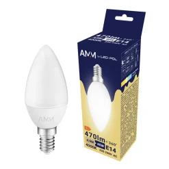 Żarówka LED E14 4,9W barwa neutralna AMM-E14-C37-4,9W-DW