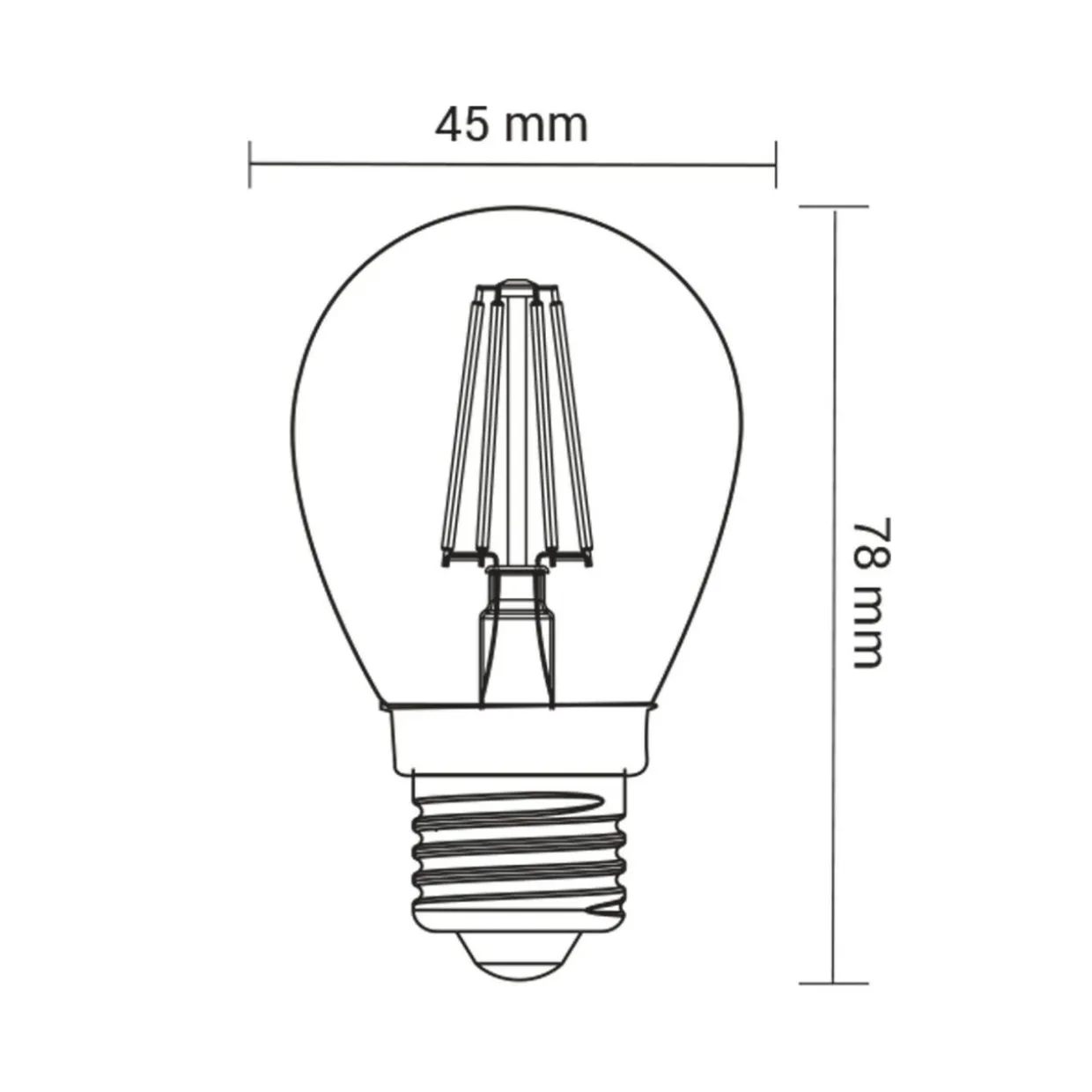 Żarówka LED E27 4W barwa neutralna ORO-E27-G45-FL-CLARO-4W