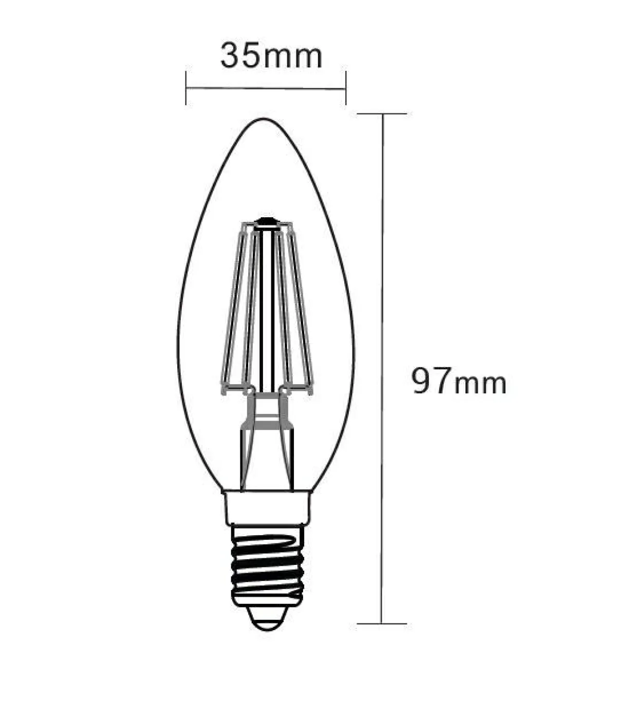 Żarówka LED E14 4W barwa neutralna ORO-E14-C35-FL-CLARO-4W