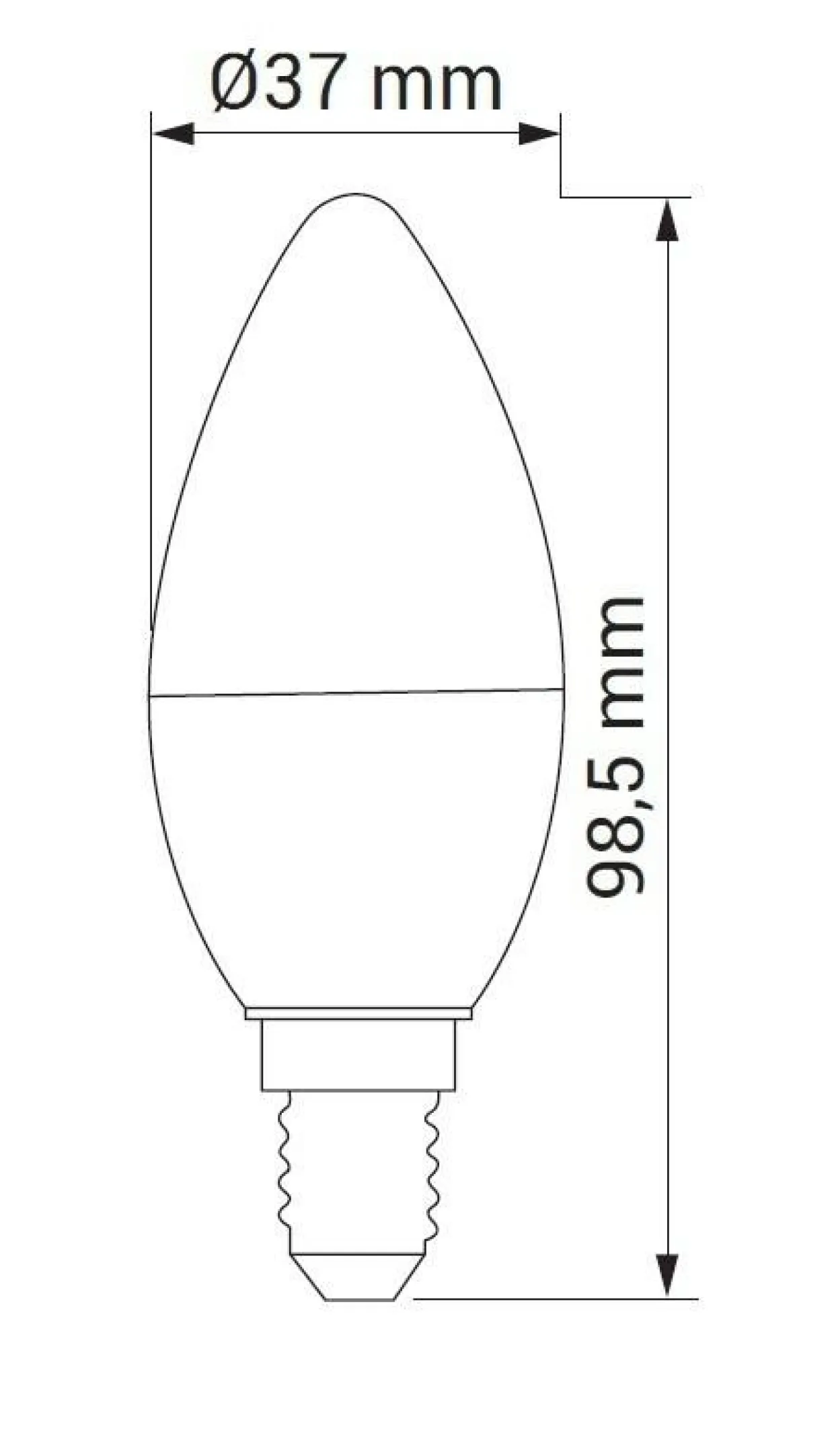 Żarówka LED E14 5W barwa zimna ORO-E14-C37-TOTO-5W-CW