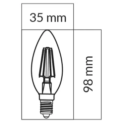 Żarówka LED E14 6W ORO-E14-C35-FL-CLARO-6W-WW barwa ciepła