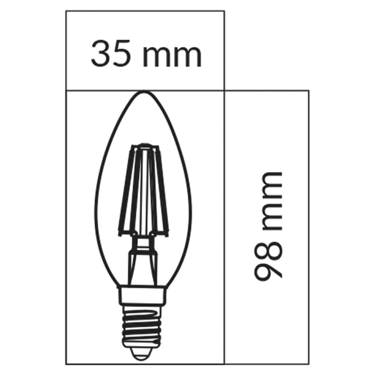 Żarówka LED E14 6W ORO-E14-C35-FL-CLARO-6W-WW barwa ciepła