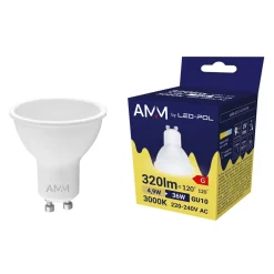 Żarówka LED GU10 4,9W barwa ciepła AMM-GU10-4,9W-WW