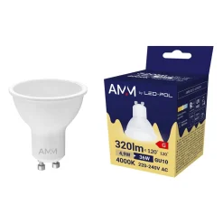 Żarówka LED GU10 4,9W barwa neutralna AMM-GU10-4,9W-DW
