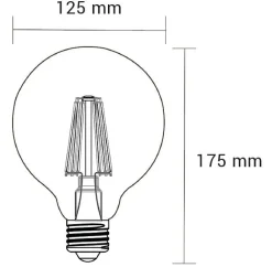 Żarówka ozdobna LED E27 6W barwa ciepła ORO-E27-G125-FL-AMBER-6W
