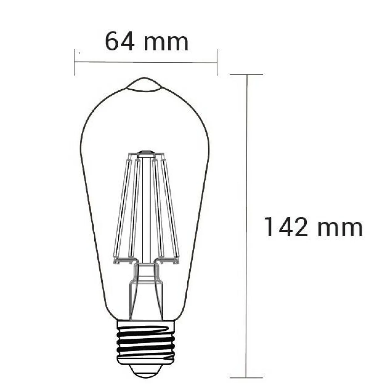 Żarówka ozdobna retro LED E27 4W barwa ciepła ORO-E27-ST64-FL-AMBER-4W