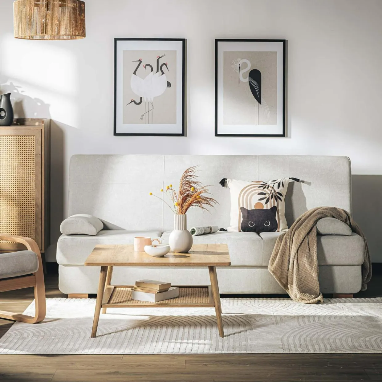 Ława z półką boho FUZIONE