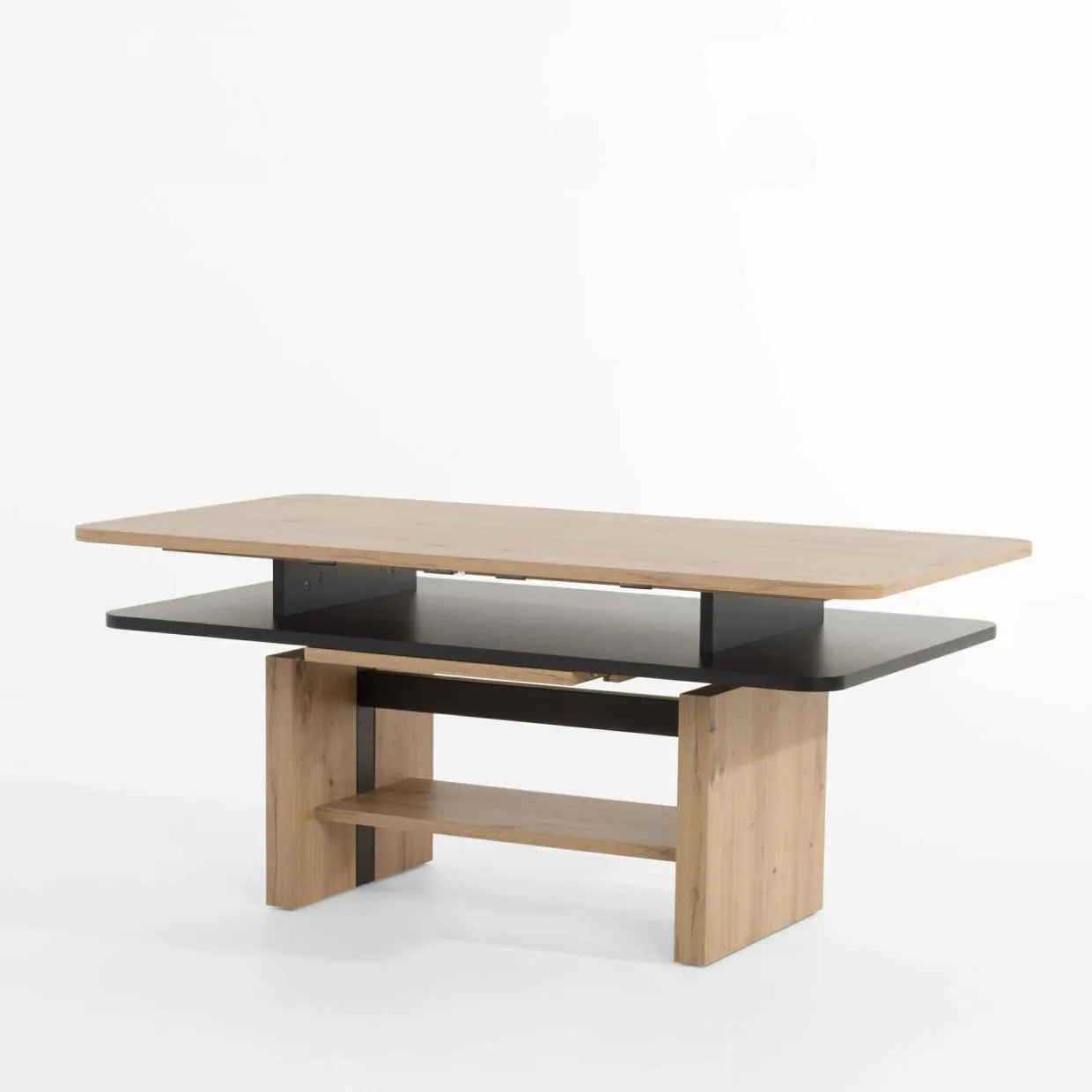 Ławostół TARIUS dąb artisan/czarny blat