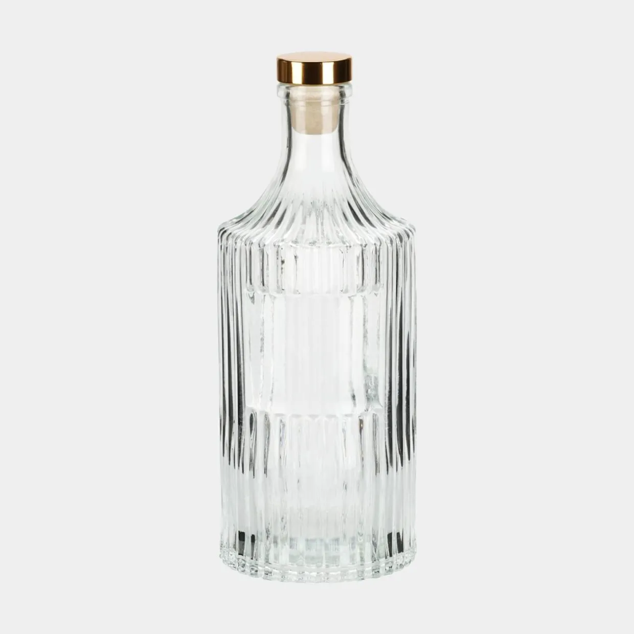 Butelka szklana ryflowana z korkiem 500 ml