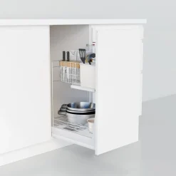 Cargo podblatowe do szafki 40 cm, front wysuwny, chrom