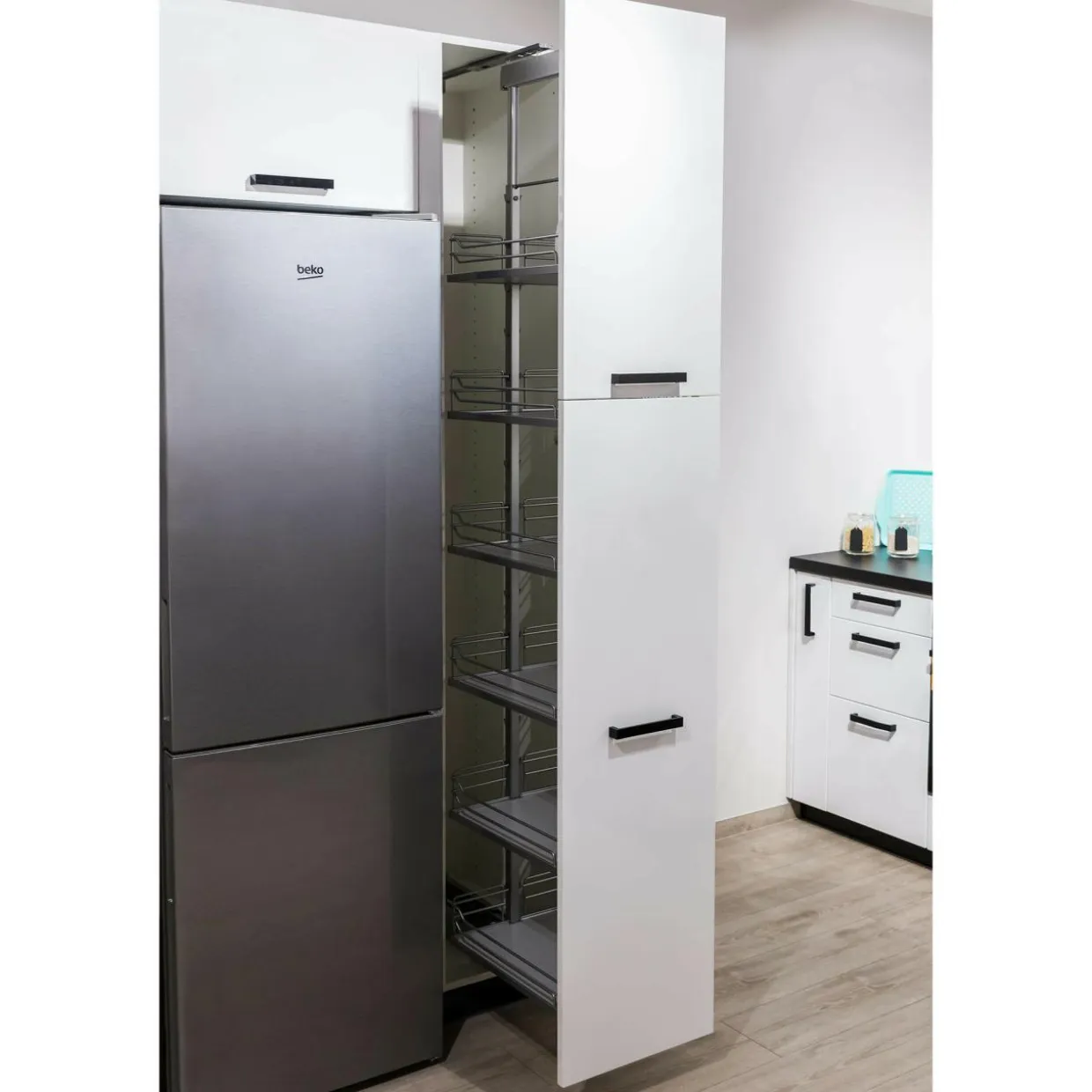 Cargo wysokie do szafki 40 cm, front wysuwny, chrom