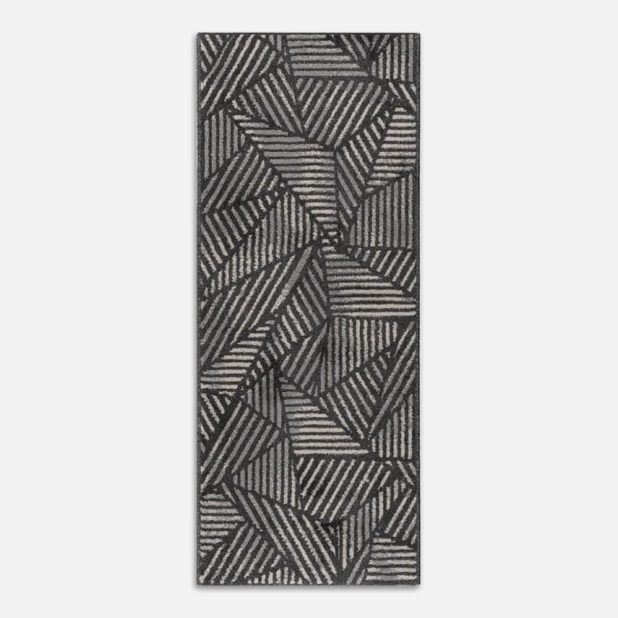 Chodnik geometryczny antracytowy NORWAY 80x200 cm