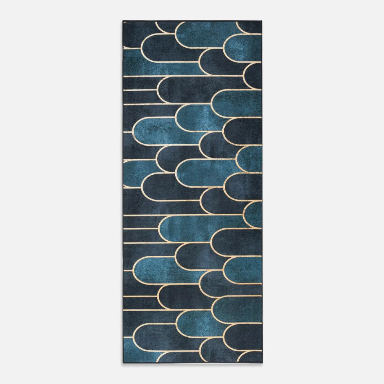 Chodnik nowoczesny czarno-złoty CRYSTAL VELVET 80x200 cm