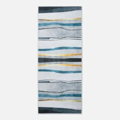 Chodnik szary w pasy CRYSTAL VELVET 80x200 cm