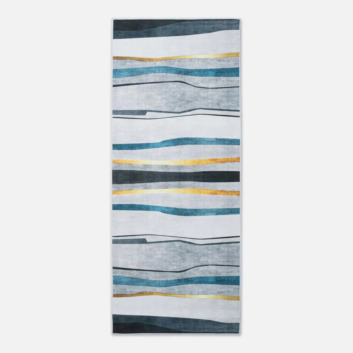 Chodnik szary w pasy CRYSTAL VELVET 80x200 cm