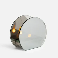 Dekoracja LED przydymione szkło KOMINEK 9x5x11 cm