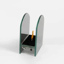 Dekoracja LED przydymione szkło KOMINEK 11x5x10 cm