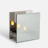 Dekoracja LED przydymione szkło KOMINEK 10x5x10 cm