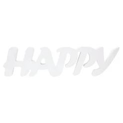Dekoracja napis biały HAPPY 32 cm