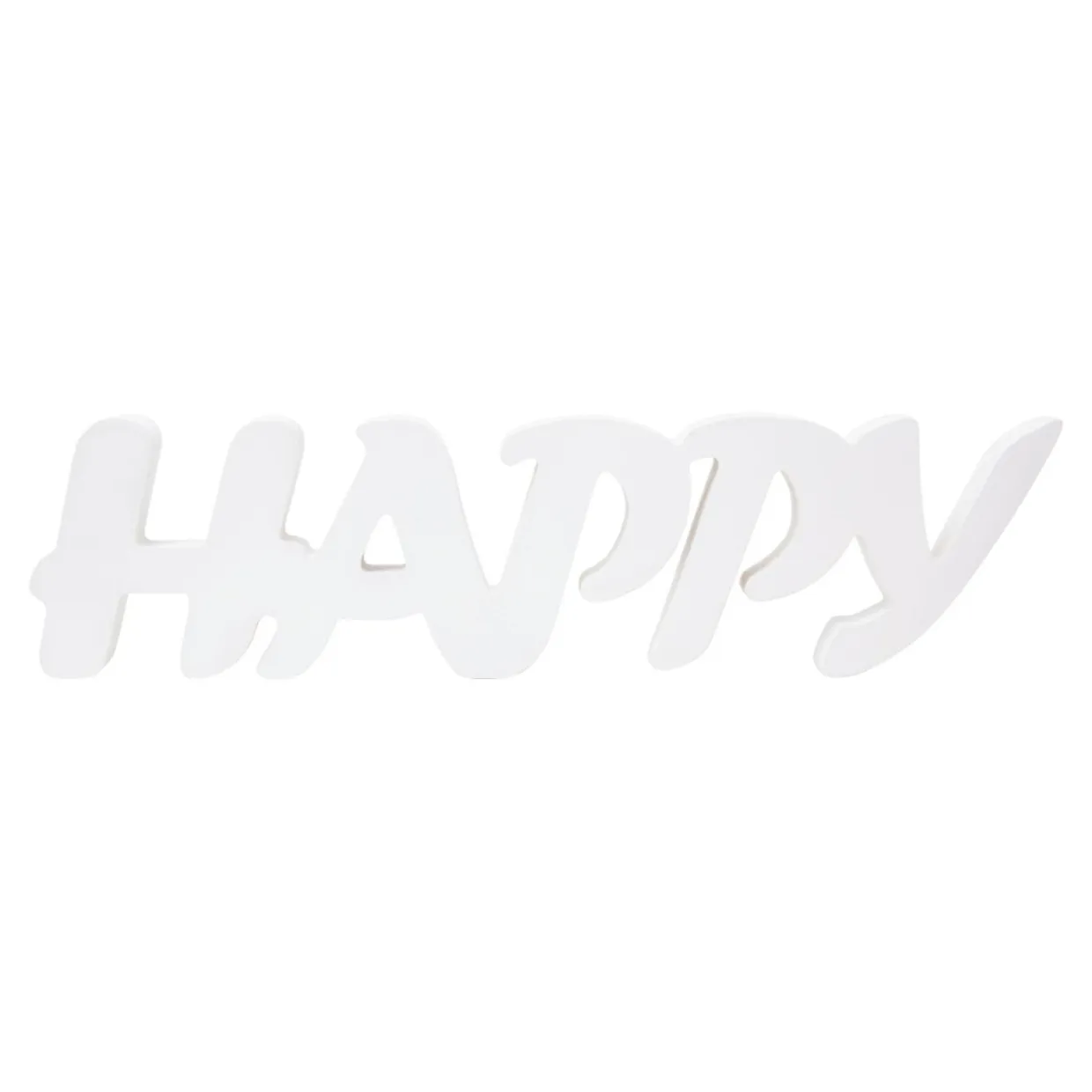 Dekoracja napis biały HAPPY 32 cm