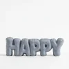 Dekoracja napis HAPPY szary