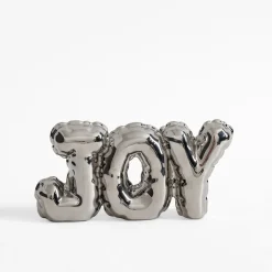 Dekoracja napis JOY srebrny