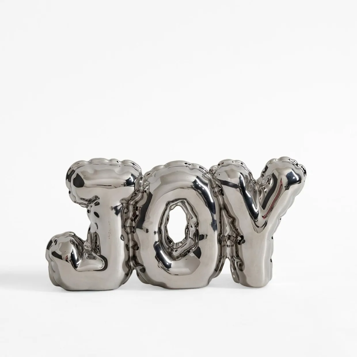Dekoracja napis JOY srebrny