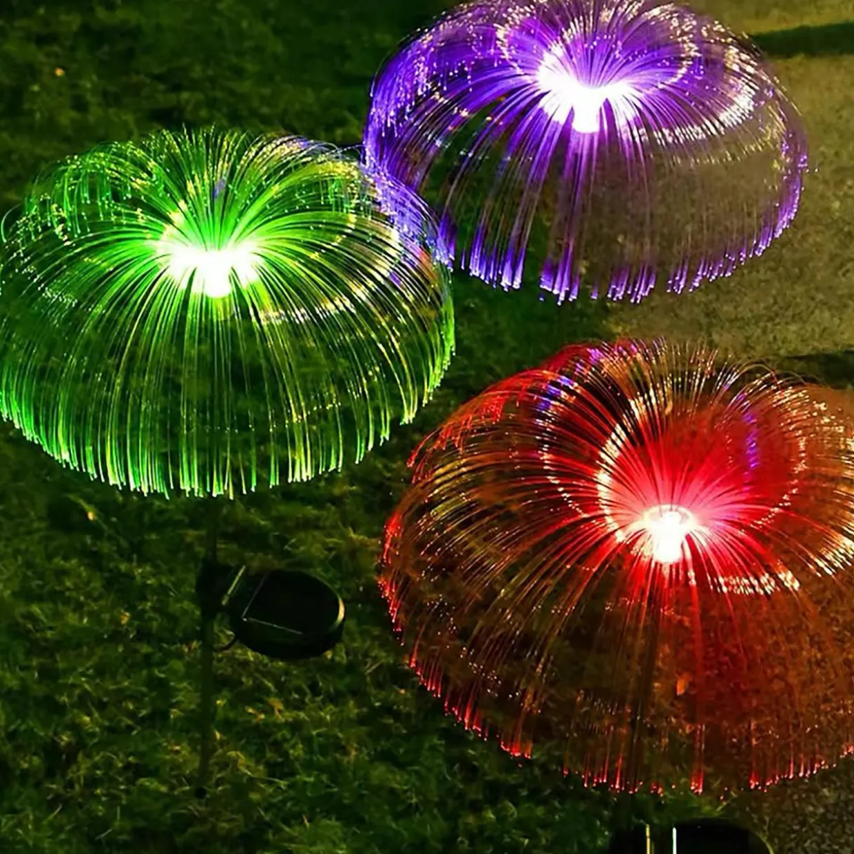 Dekoracja zewnętrzna solarna LED RGB IP44 77 cm