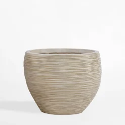 Donica ogrodowa okrągła beżowa 29 cm