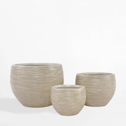 Donica ogrodowa okrągła beżowa 29 cm