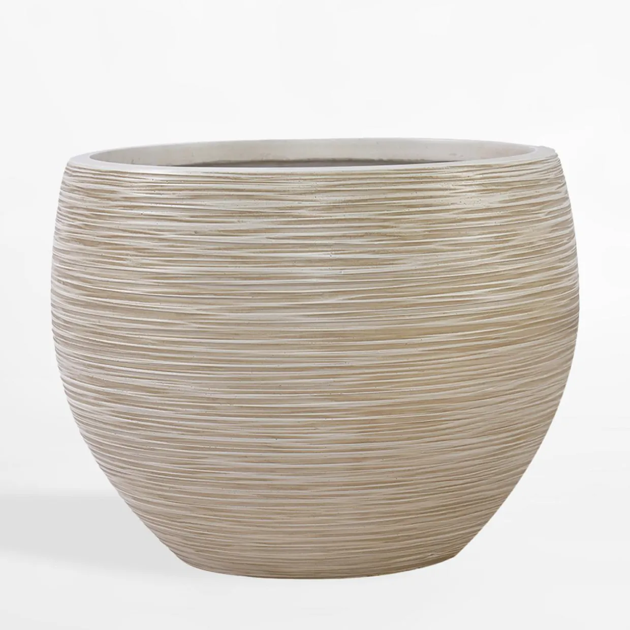Donica ogrodowa okrągła beżowa 38 cm