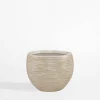 Donica ogrodowa okrągła beżowa 22 cm