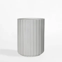 Donica ryflowana 30x30x41 cm biała