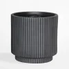 Donica ryflowana 45x45x45 cm czarna
