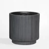 Donica ryflowana 37x37x37 cm czarna