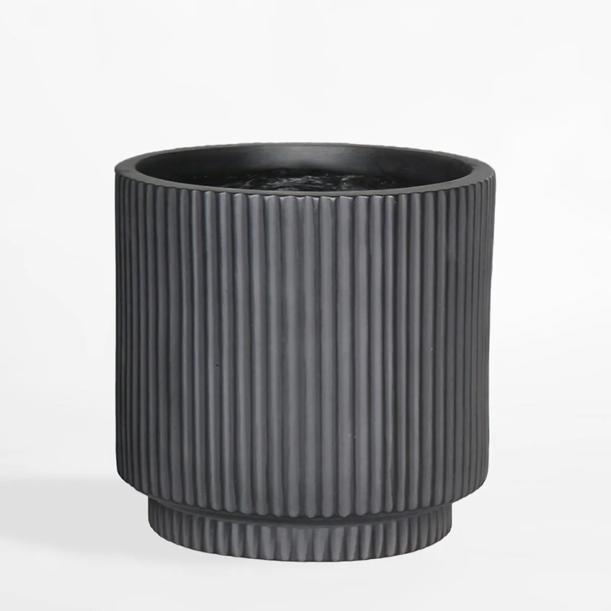 Donica ryflowana 37x37x37 cm czarna