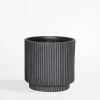 Donica ryflowana 24x24x24 cm czarna