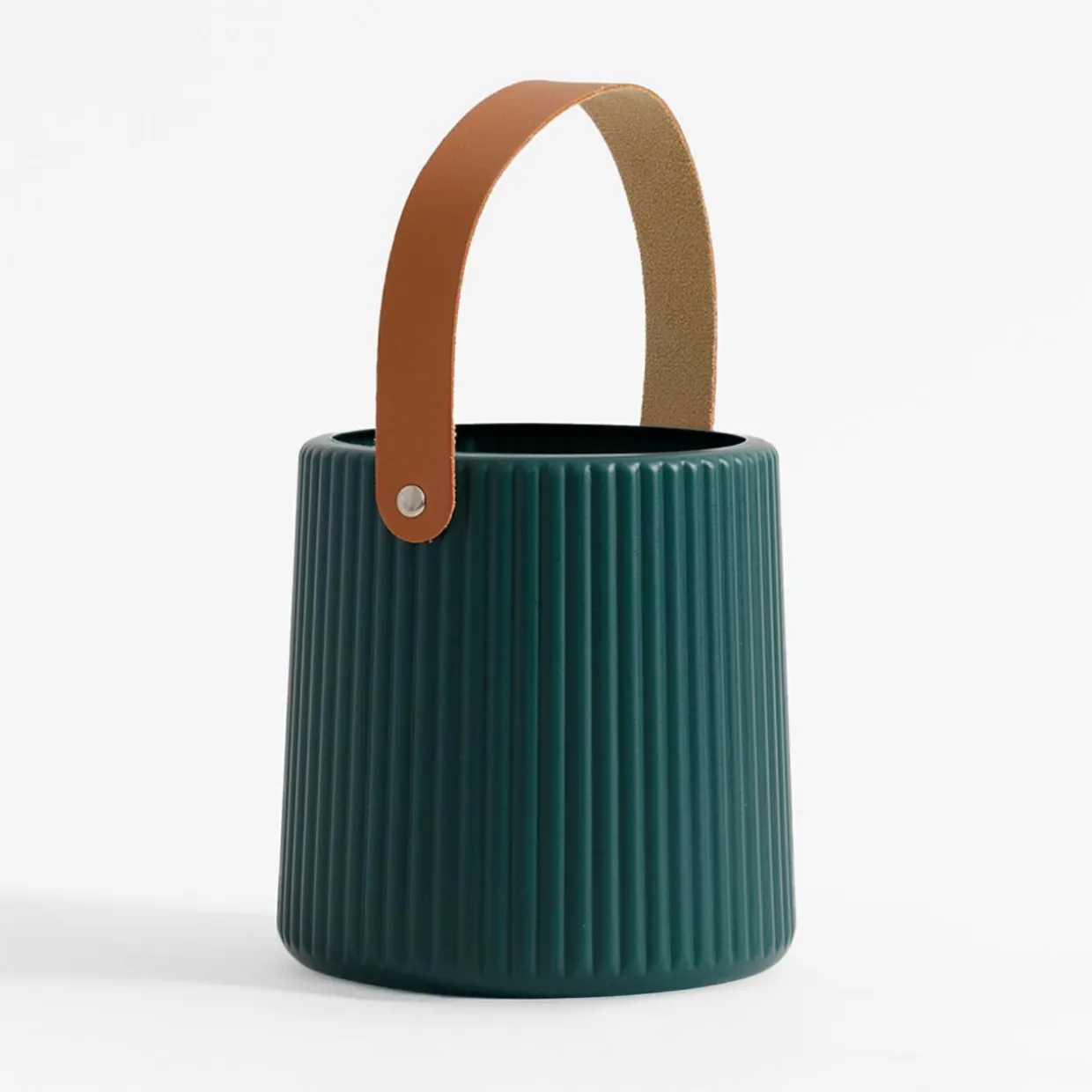 Doniczka z uchwytem zielona 15 cm