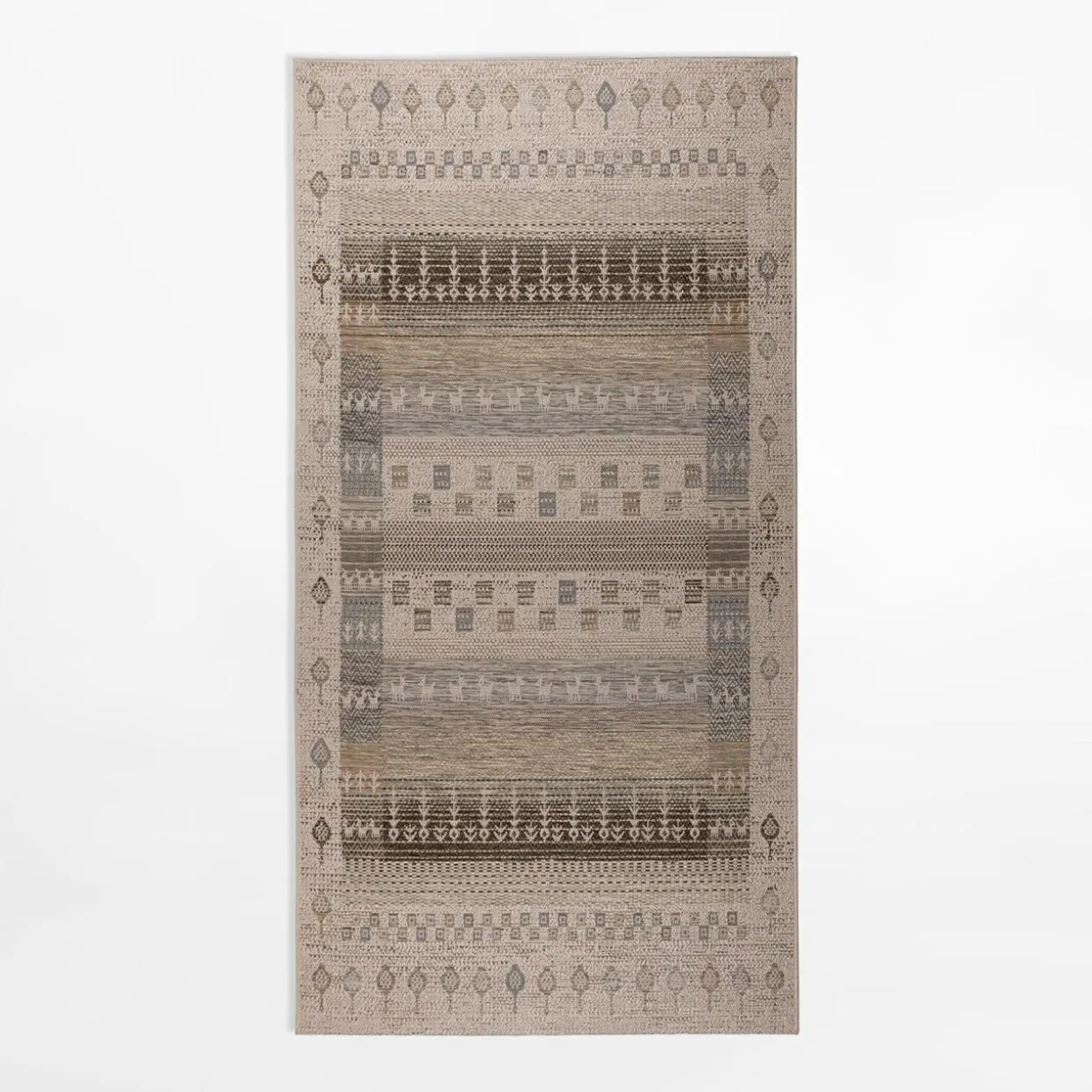 Dywan etniczny KEMET, szaro-beżowy, 80x150 cm