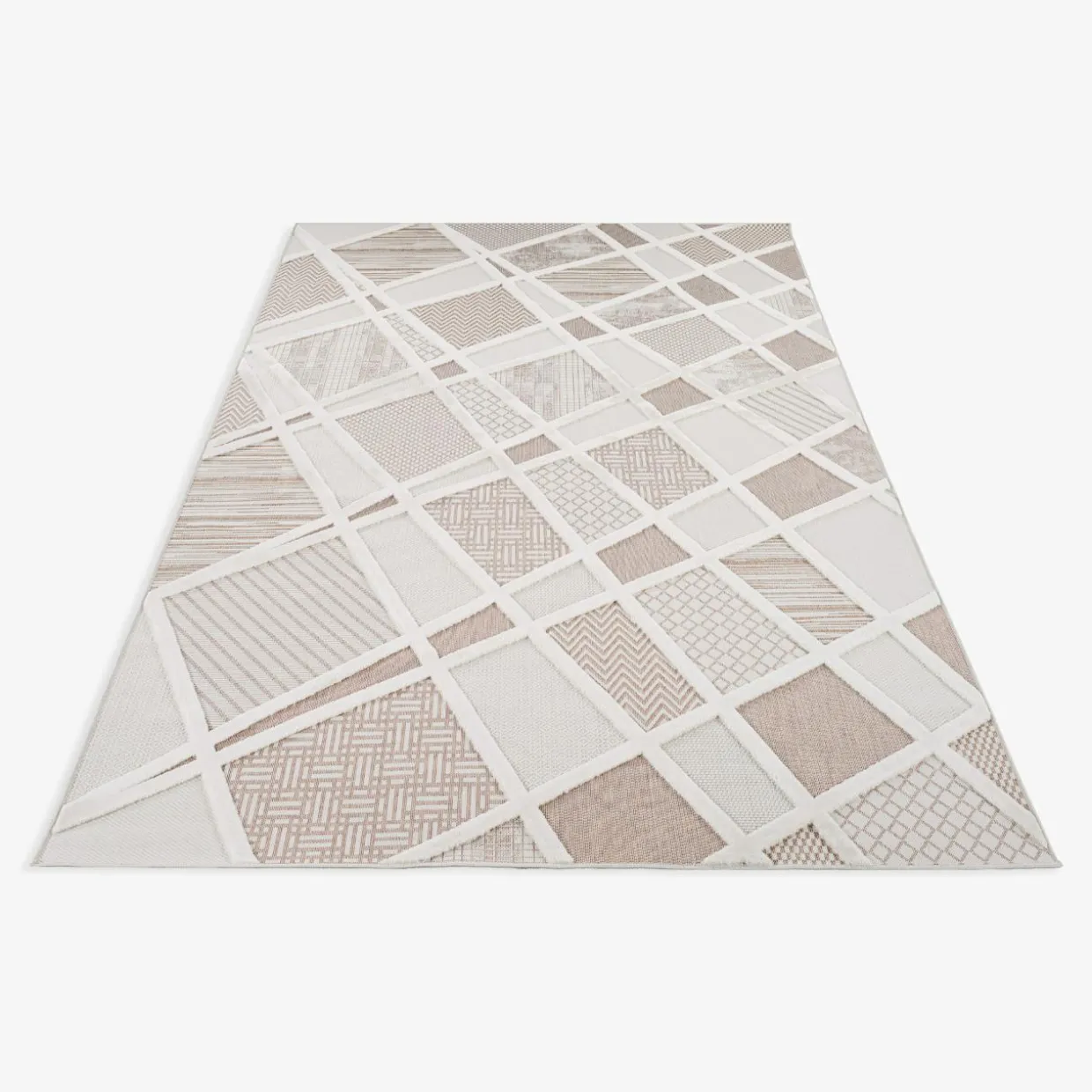 Dywan geometryczny beżowy MADERA 120x170 cm