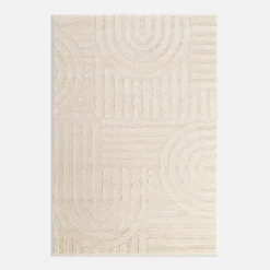 Dywan geometryczny biało-kremowy MONTY 160x230 cm