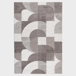 Dywan geometryczny brązowoszary BRILO 160x230 cm