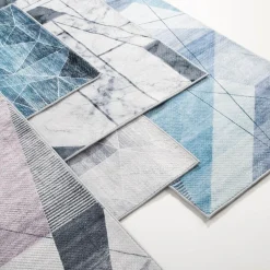 Dywan geometryczny jasnoszary PUERTO 80x150 cm