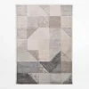 Dywan geometryczny KERY, beżowo-szary, 160x230 cm