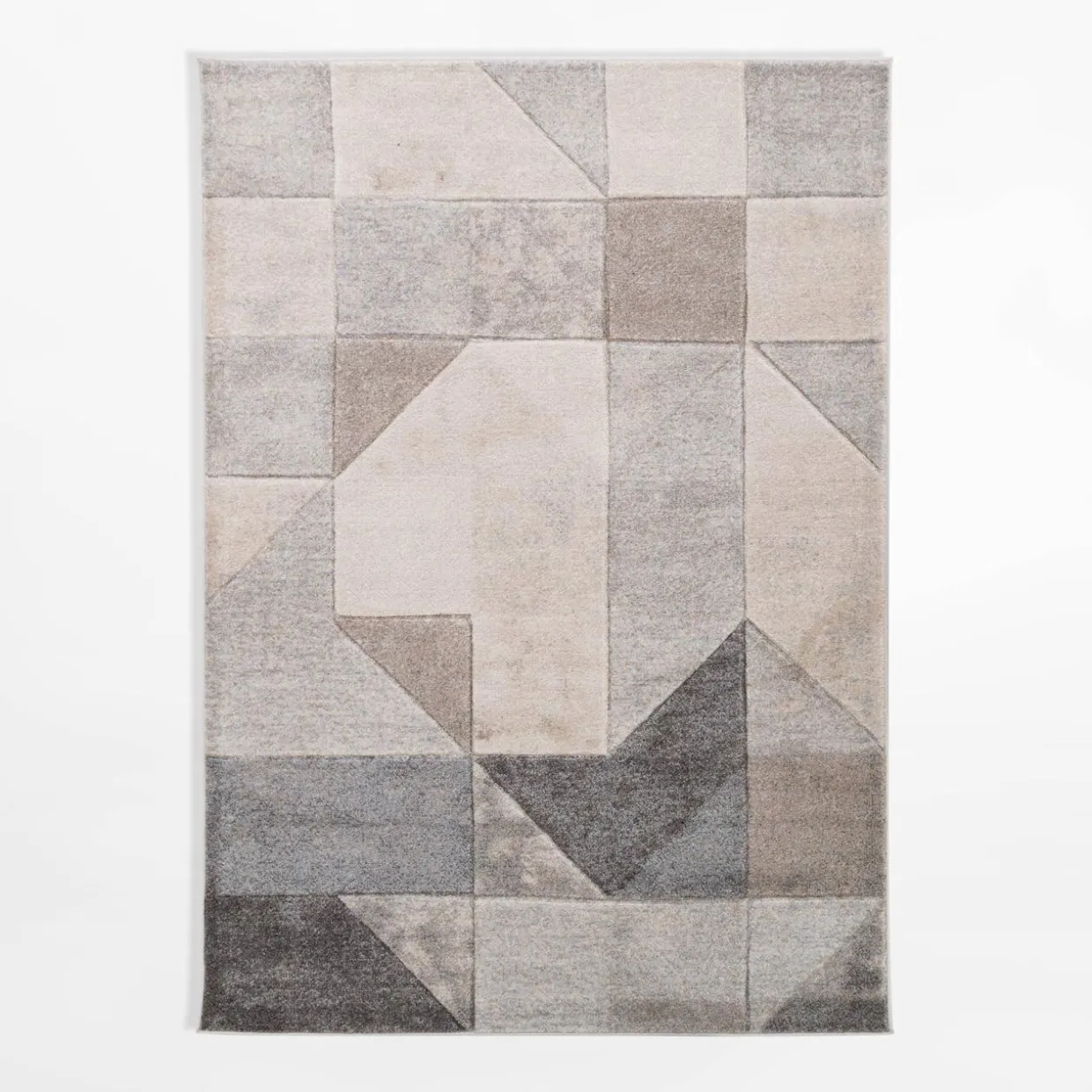 Dywan geometryczny KERY, beżowo-szary, 160x230 cm