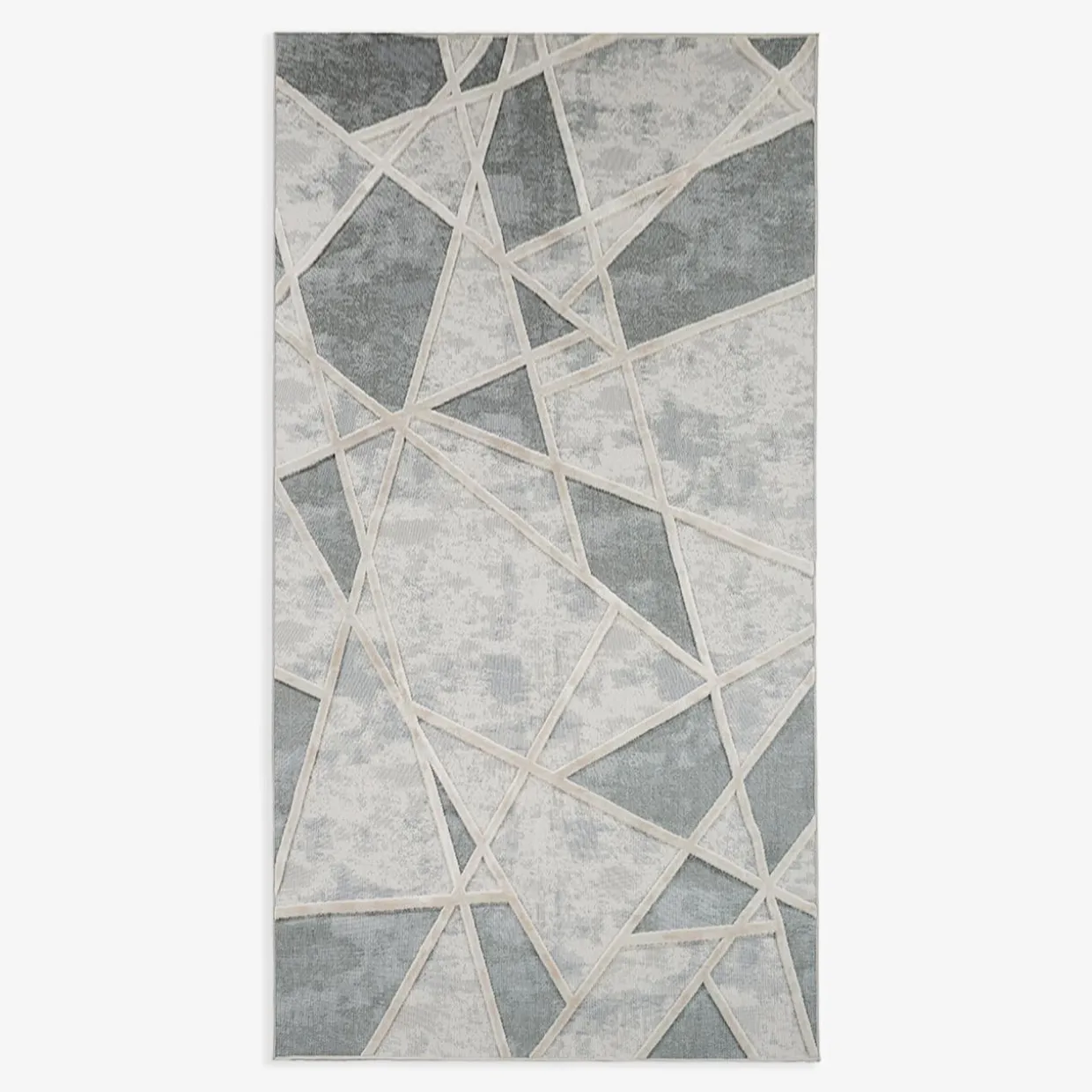 Dywan geometryczny kremowo-szary MADERA 80x150 cm